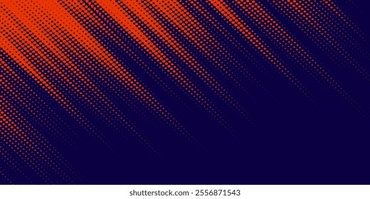 Abstract speed lines style orange color halftone banner design