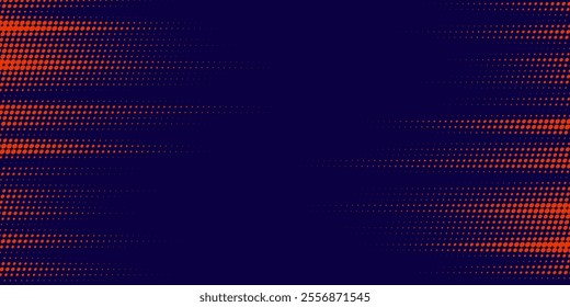 Abstract speed lines style orange color halftone banner design