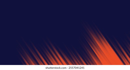 Abstract speed lines style orange color halftone banner design template. eps10.