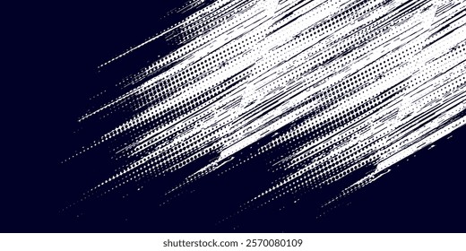 Abstract speed lines style orange color halftone banner design template. Vector illustration.
