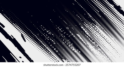 Abstract speed lines style orange color halftone banner design template. Vector illustration..