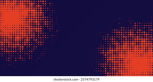 Abstract speed lines style orange color halftone banner design 