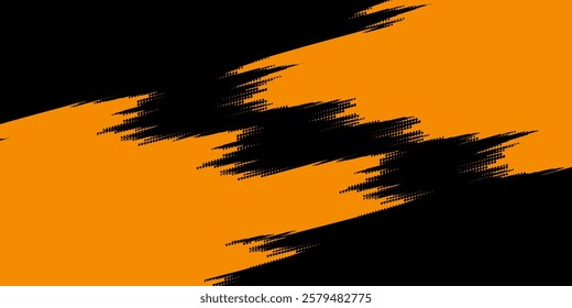 Abstract speed lines style orange color halftone banner design template. Vector illustration. modern halftone grunge vector sport halftone