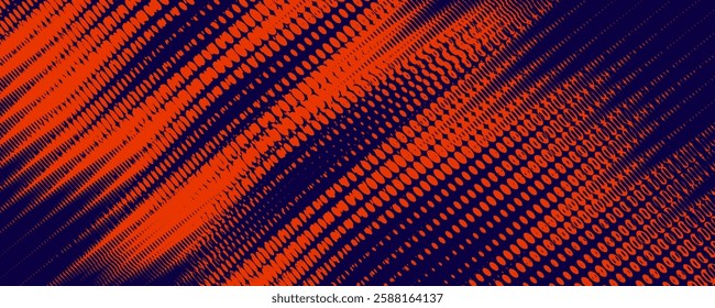 Abstract speed lines style orange color halftone banner design template.