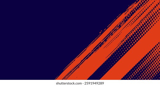 Abstract speed lines style orange color halftone banner design template modern arts