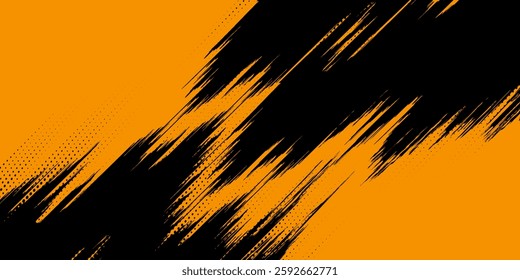 Abstract speed lines style orange color halftone banner design template. Vector illustration. modern halftone grunge vector sport halftone