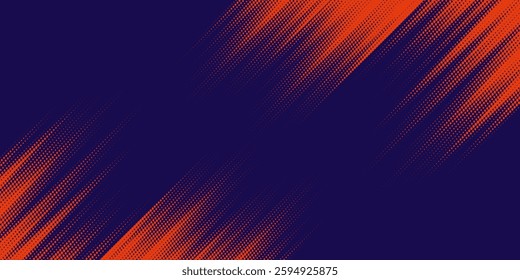 Abstract speed lines style orange color halftone banner design modern