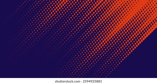 Abstract speed lines style orange color halftone banner design modern