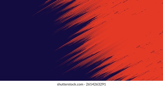 Abstract speed lines style orange color halftone banner design template. Vector Backgroud illustration.