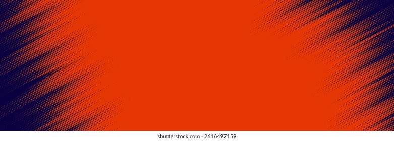 Abstract speed lines style orange color halftone banner design template. Vector illustration. modern