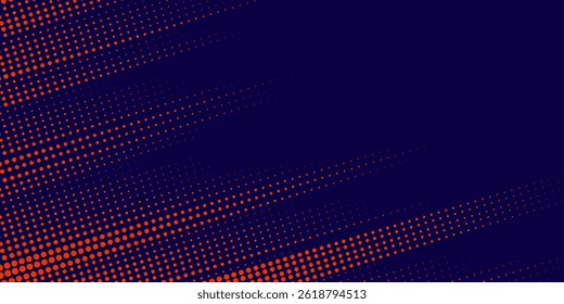 Abstract speed lines style orange color halftone banner design template. Vector illustration. EPS10