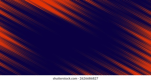 Modelo de design de banner de meio-tom de cor laranja estilo de linhas de velocidade abstratas. Ilustração vetorial.