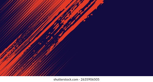 Abstract speed lines style orange color halftone banner design template modern grunge