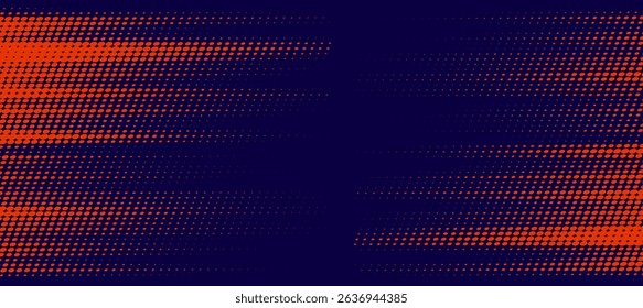 Abstract speed lines style orange color halftone banner design template. 