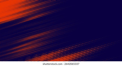 Abstract speed lines style orange color halftone banner design template. Vector illustration.
