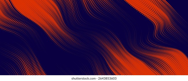 Modelo de design de banner de meio-tom de cor laranja estilo de linhas de velocidade abstratas. 
