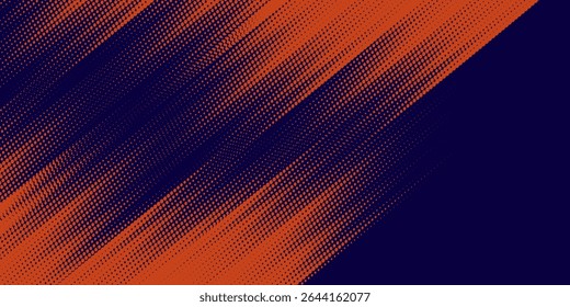 Abstract speed lines style orange color halftone banner design template
