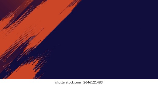 Abstract speed lines style orange color halftone banner design template. Vector illustration modern sport