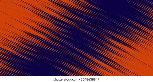 Líneas de velocidad Abstractas estilo Plantilla de diseño de Anuncio semitono de color naranja. Ilustración vectorial.arte