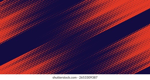 Modelo de design de banner de meio-tom de cor laranja estilo de linhas de velocidade abstratas. Ilustração vetorial.
