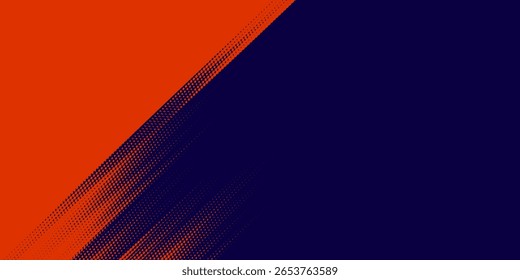 Abstract speed lines style orange color halftone banner design template. Vector illustration.