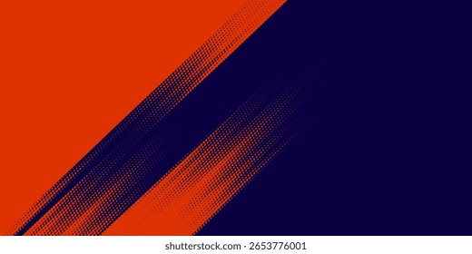 Líneas de velocidad Abstractas estilo Plantilla de diseño de Anuncio semitono de color naranja. Ilustración vectorial.