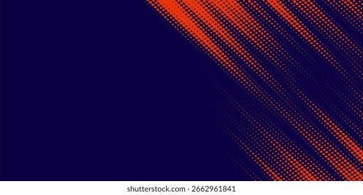 Líneas de velocidad Abstractas estilo Plantilla de diseño de Anuncio semitono de color naranja. Ilustración vectorial.