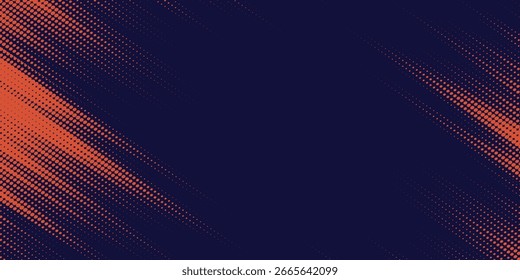 Líneas de velocidad Abstractas estilo Plantilla de diseño de Anuncio semitono de color naranja. Ilustración vectorial.
