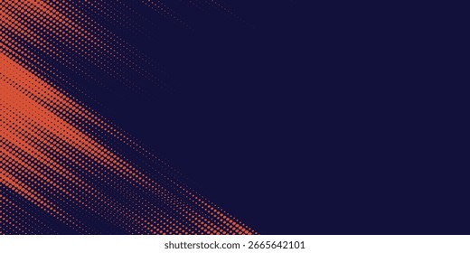 Líneas de velocidad Abstractas estilo Plantilla de diseño de Anuncio semitono de color naranja. Ilustración vectorial.
