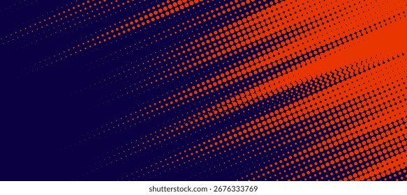 Líneas de velocidad Abstractas estilo Plantilla de diseño de Anuncio semitono de color naranja. Ilustración vectorial.