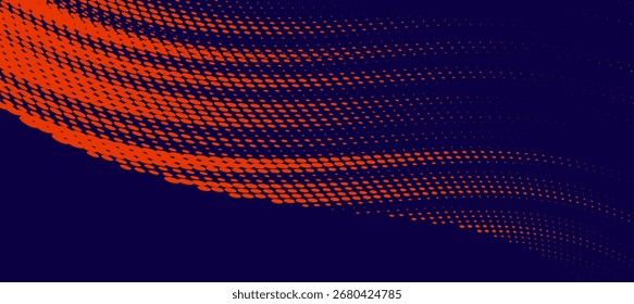 Líneas de velocidad Abstractas estilo Plantilla de diseño de Anuncio semitono de color naranja. Ilustración vectorial, Moderna.