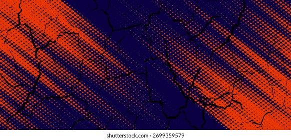 Modelo de design de banner de meio-tom de cor laranja estilo de linhas de velocidade abstratas. 