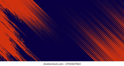 Líneas de velocidad Abstractas estilo Plantilla de diseño de Anuncio semitono de color naranja. 