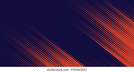 Abstract speed lines style orange color halftone banner design template. vector background