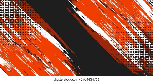 Modelo de design de banner de meio-tom de cor laranja estilo de linhas de velocidade abstratas. Ilustração vetorial.