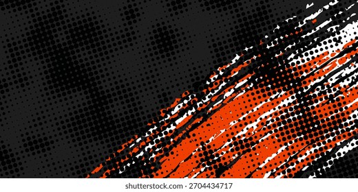 Líneas de velocidad Abstractas estilo Plantilla de diseño de Anuncio semitono de color naranja. Ilustración vectorial.