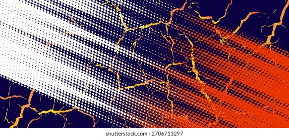 Líneas de velocidad Abstractas estilo Plantilla de diseño de Anuncio semitono de color naranja. 