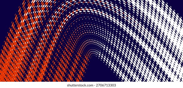 Abstract speed lines style orange color halftone banner design template, Modern.