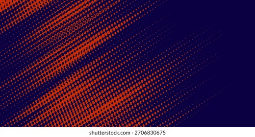 Abstract speed lines style orange color halftone banner design template. Vector illustration.
