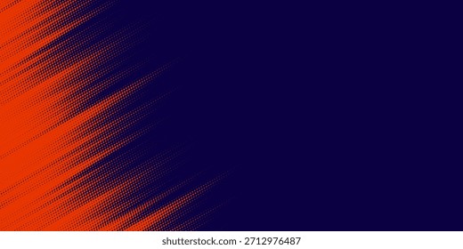 Abstract speed lines style orange color halftone banner design template. Vector illustration eps 10