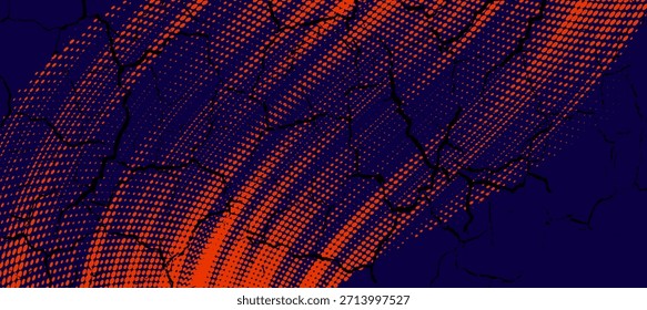 Abstrakte Linien Stil orange Farbe Halbton Banner Design-Vorlage. Vektorgrafik.