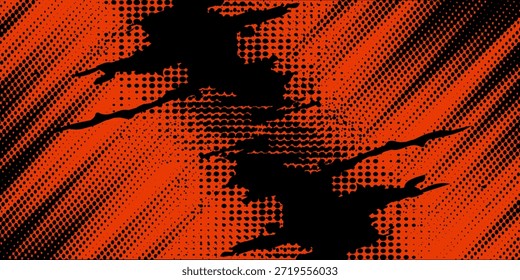 Líneas de velocidad Abstractas estilo Plantilla de diseño de Anuncio semitono de color naranja. Ilustración vectorial.