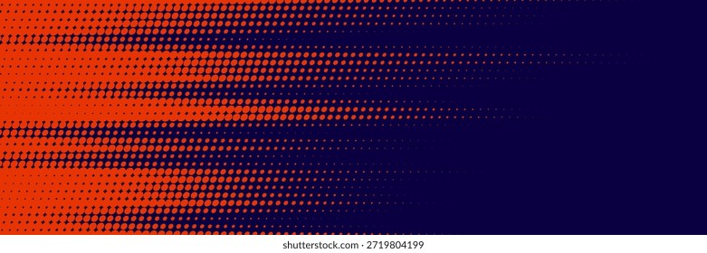 Modelo de design de banner de meio-tom de cor laranja estilo de linhas de velocidade abstratas. Esporte vetorial