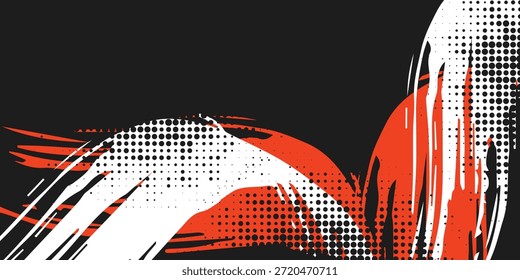 Estilo de líneas de velocidad Abstractas Plantilla de diseño de Anuncio de semitono de color naranja. Textura de patrón Grunge EPS10