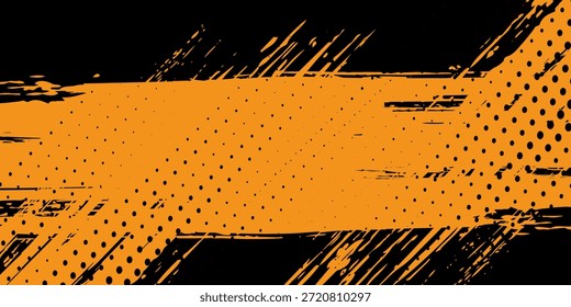 Líneas de velocidad Abstractas estilo Plantilla de diseño de Anuncio semitono de color naranja. Ilustración vectorial. moderno semitono grunge Vector deportivo semitono