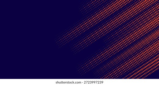 Modelo de design de banner de meio-tom de cor laranja estilo de linhas de velocidade abstratas. 
