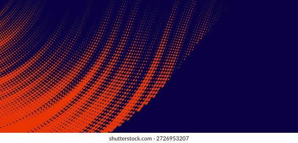 Modelo de design de banner de meio-tom de cor laranja estilo de linhas de velocidade abstratas. Ilustração vetorial, Modern.