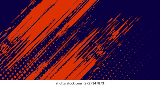 Modelo de design de banner de meio-tom de cor laranja estilo de linhas de velocidade abstratas. Ilustração vetorial.