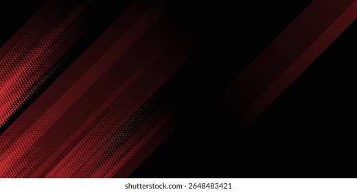 Estilo de líneas de velocidad Abstractas Plantilla de diseño de Anuncio de semitono de color rojo