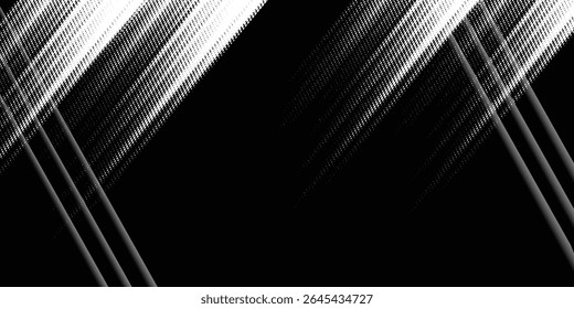 Abstract speed lines style white color halftone banner design template.Dots halftone art grunge texture background good simple